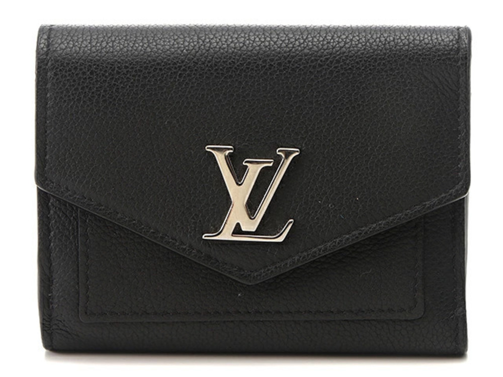 LOUIS VUITTON Portefeuille My Lockme Compact Wallet Calfskin Noir Black